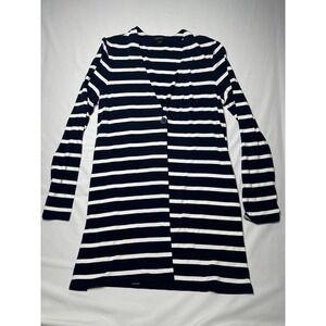 J. Jill Cardigan Womens S Wearever Collection Single‎ Button Nautical Navy/White